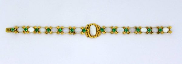 Antique Victorian Opal and Emerald Bracelet