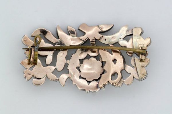 Antique Victorian Rose Cut Diamond Brooch