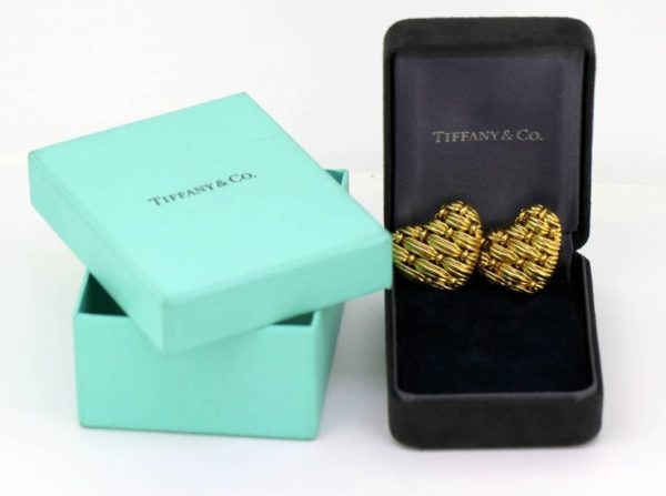 Vintage Tiffany and Co. 18ct Yellow Gold Heart Earrings
