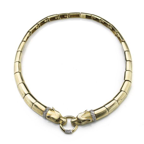 Diamond Set Leopard's Head Necklace