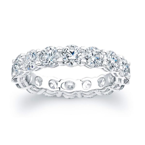Round Diamond Full Eternity Wedding Ring, 4.10 Carats Jewellery Discovery London