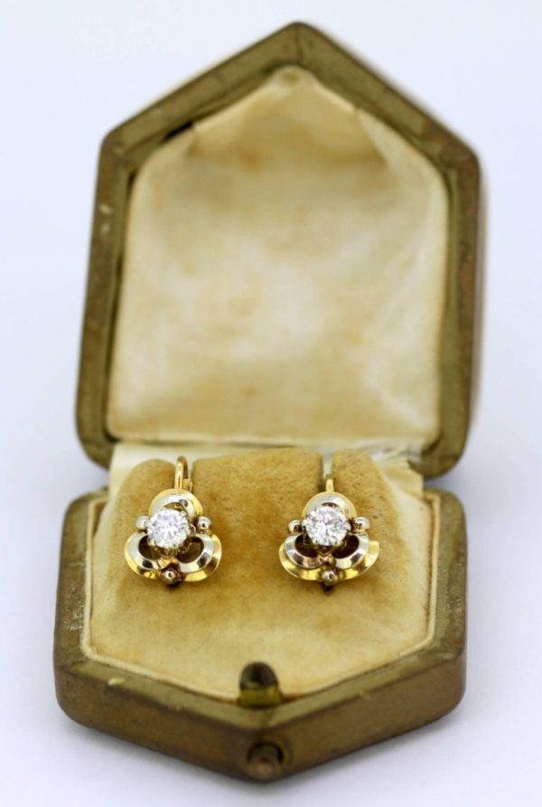 Vintage Diamond Clip-On Earrings