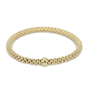 FOPE 18ct Yellow Gold 'Flex’it Solo' Bracelet with Plain Gold Rondel