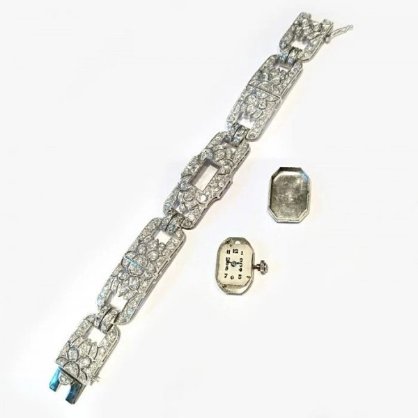 Art Deco Diamond Cocktail Watch Platinum 1930s