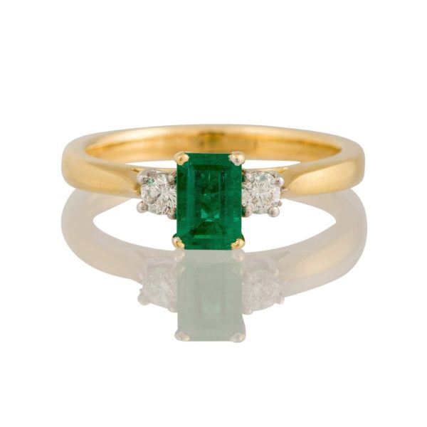 Emerald and Diamond Three Stone Ring - Jewellery Discovery
