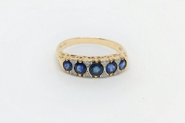 Victorian Style Horizontal Sapphire Ring
