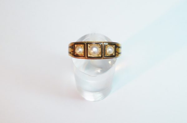 Antique Victorian Pearl and Enamel Ring