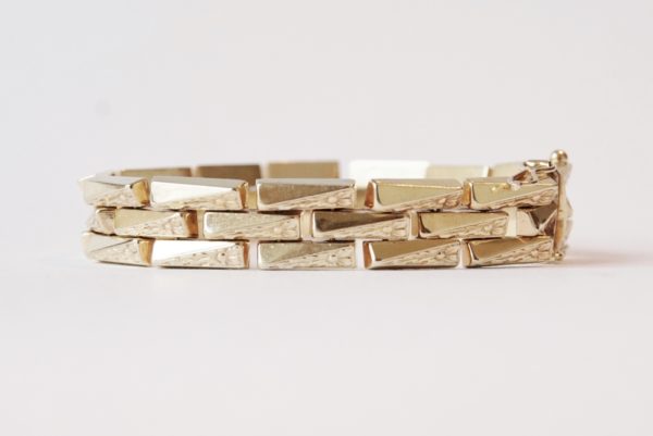 Vintage Brick Link Gold Bracelet