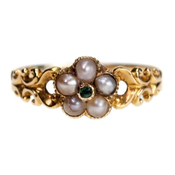 Antique Victorian Emerald and Pearl Ring | Jewellery Discovery
