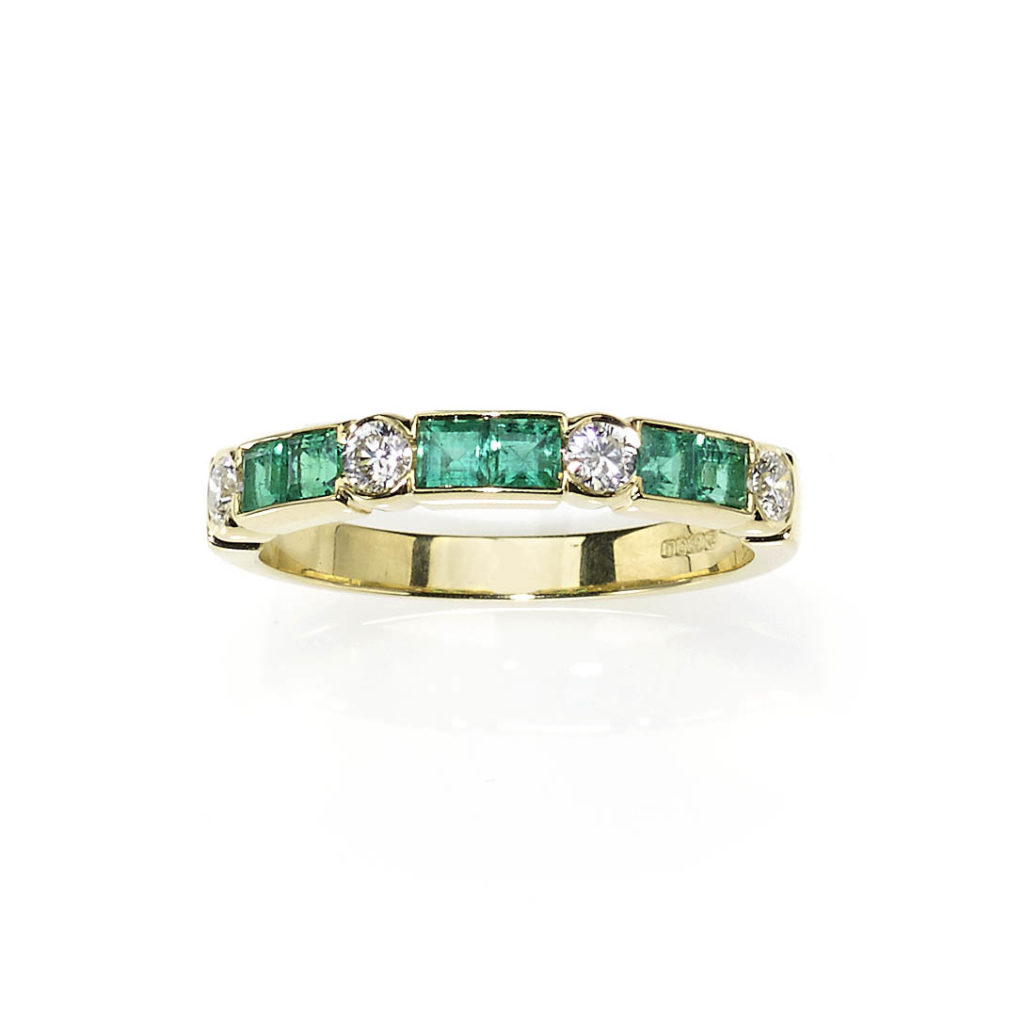 Emerald and Diamond Half Eternity Ring Jewellery Discovery