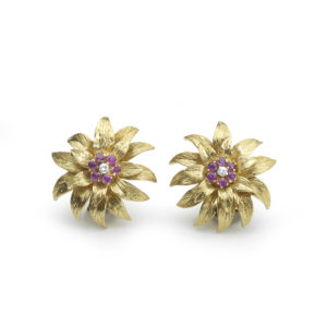 Vintage Tiffany and Co Flowerhead Clip Earrings