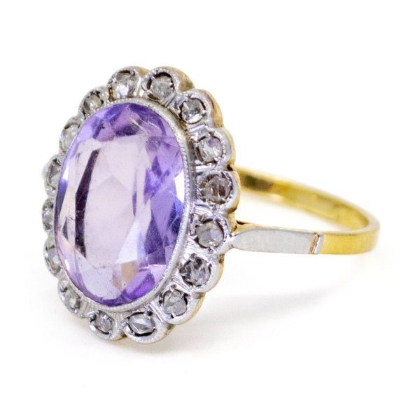 Antique Victorian Amethyst and Diamond Ring