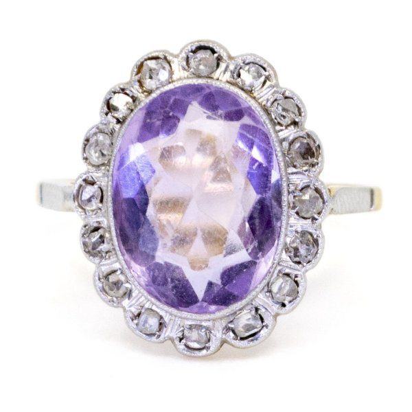 Antique Victorian Amethyst and Diamond Ring