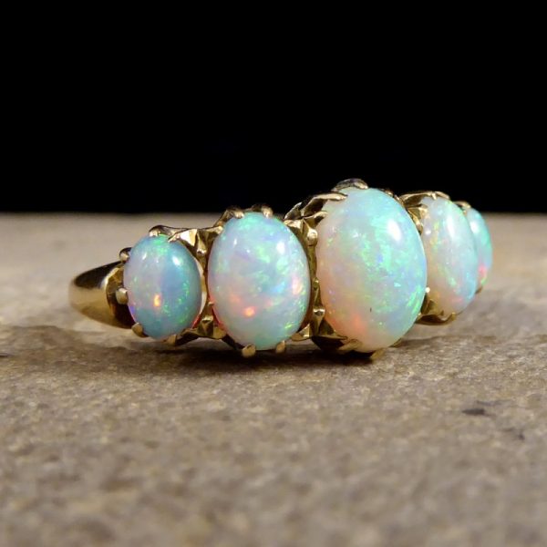 Antique Victorian Five Stone Opal Ring