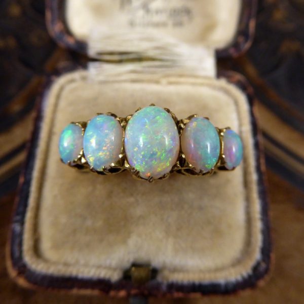 Antique Victorian Five Stone Opal Ring
