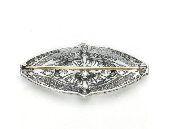 Antique Art Deco Platinum Diamond Brooch