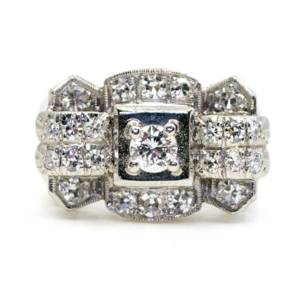 Retro Jewellery Diamond and Platinum Ring