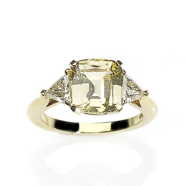 4.51ct Yellow Sapphire and Diamond Ring