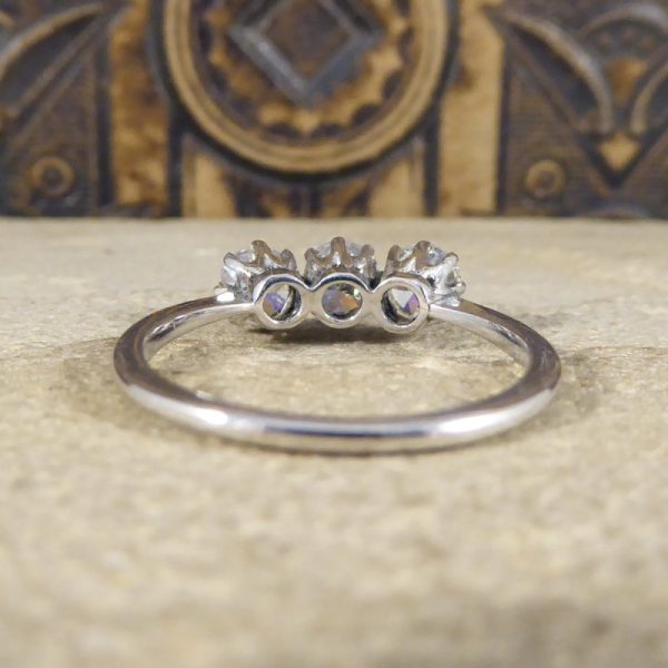 Antique Art Deco Three Stone Diamond Engagement Ring, 1.20 carats