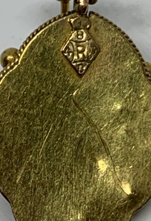 Antique victorian etruscan style garnet gold drop earrings cabochon cut