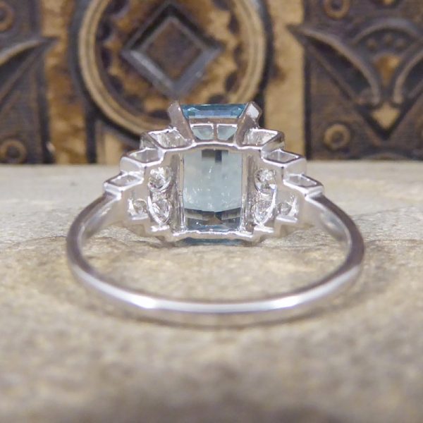 3.95ct Aquamarine and Diamond Ring