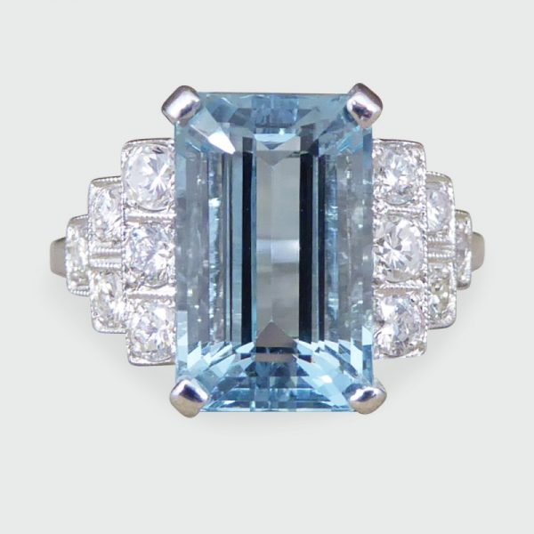 3.95ct Aquamarine and Diamond Ring