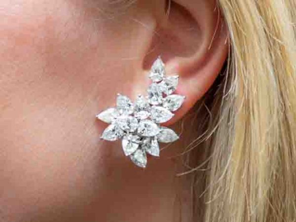 Graff diamonds style pear shape cluster earrings wrap ear fine luxury 20 30 carats