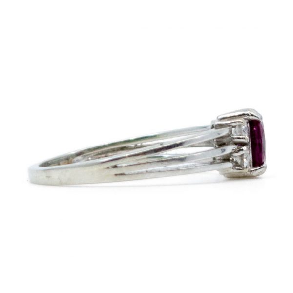 Vintage Ruby and Brilliant Cut Diamond Ring