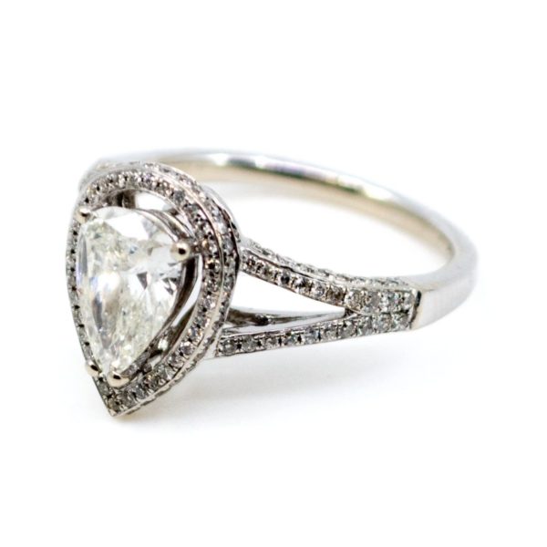 Pear Shaped Brilliant Cut Diamond Ring