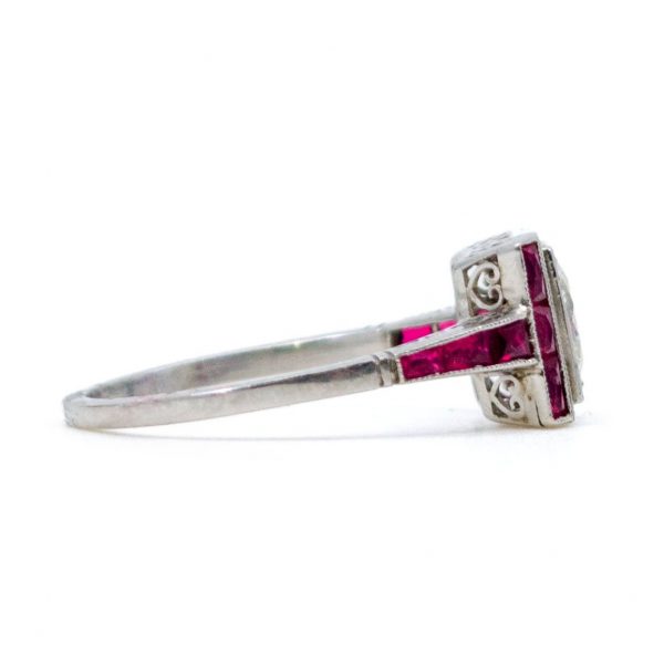 Vintage Ruby and Old European Cut Diamond Ring