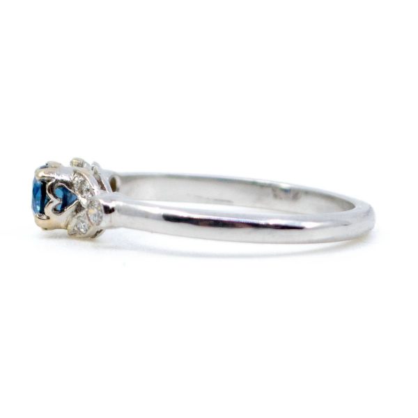 Vintage 0.50ct Sapphire and Diamond White Gold Ring