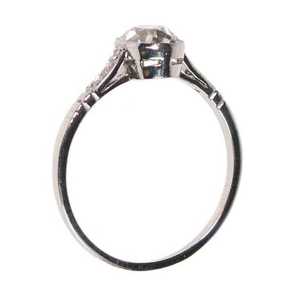 Antique Art Deco 1.12ct Champagne Diamond Ring, Platinum