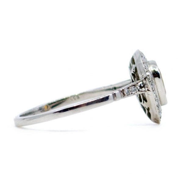 Vintage 0.65ct Yellow Sapphire and Single Cut Diamond Ring, Platinum