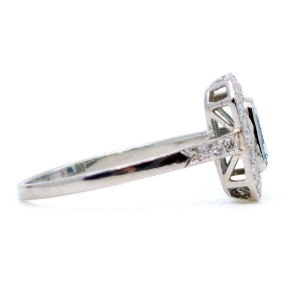 Vintage 0.50ct Aquamarine and Diamond Ring, Platinum