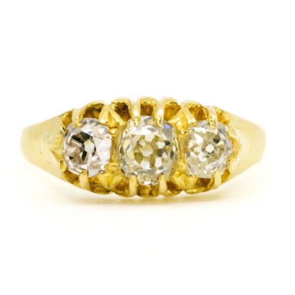 Antique Victorian Three Stone Diamond Ring