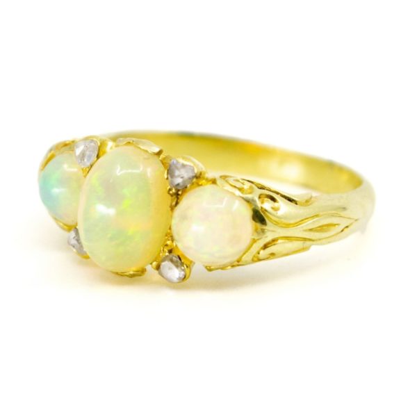 Antique Victorian Opal and Diamond Ring
