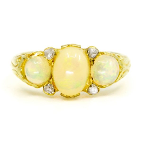 Antique Victorian Opal and Diamond Ring