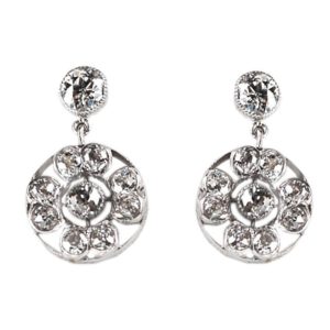 Art Deco Diamond and Platinum Earrings BB1