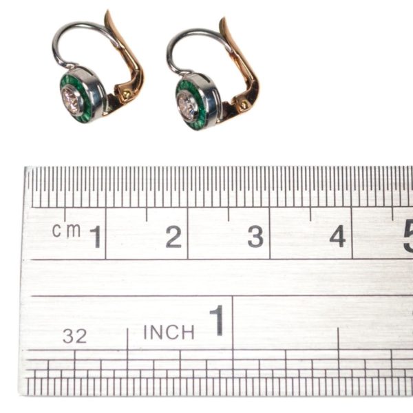 Art Deco Emerald and Diamond Earrings BB3