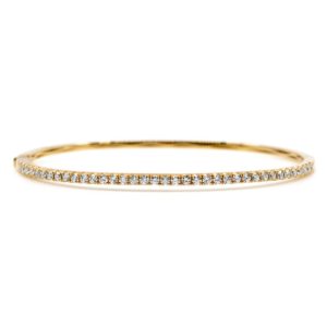 Brilliant Cut Diamond Gold Bangle