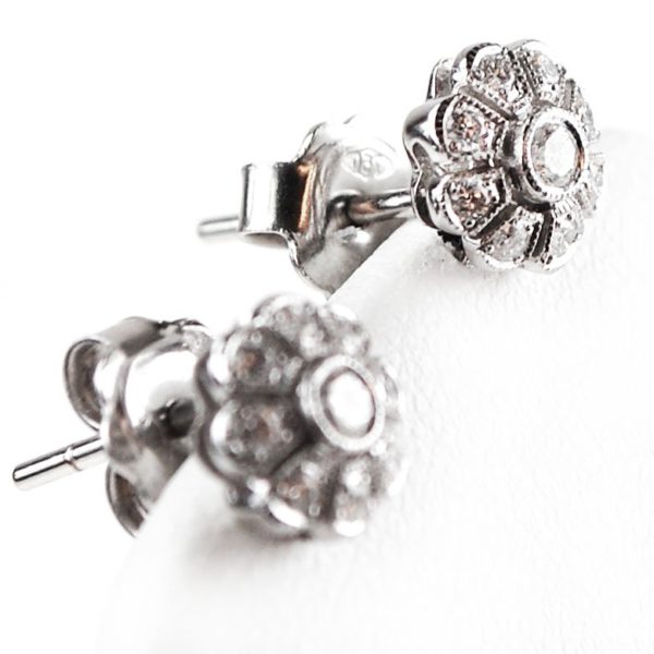 Diamond Floral Cluster Stud Earrings BB2