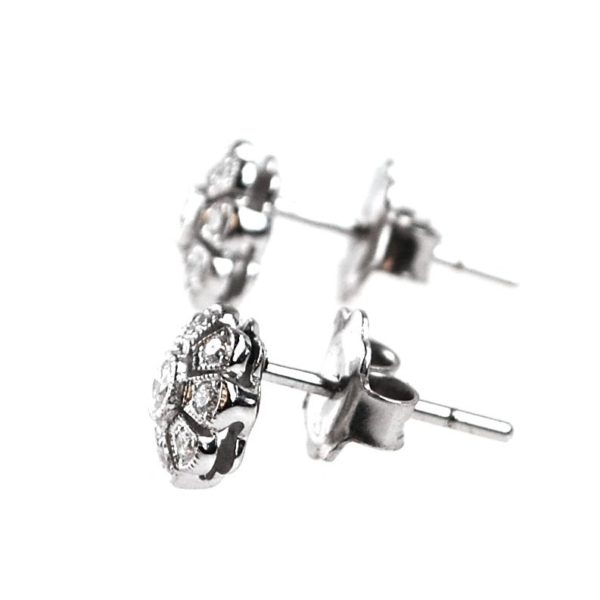 Diamond Floral Cluster Stud Earrings BB4