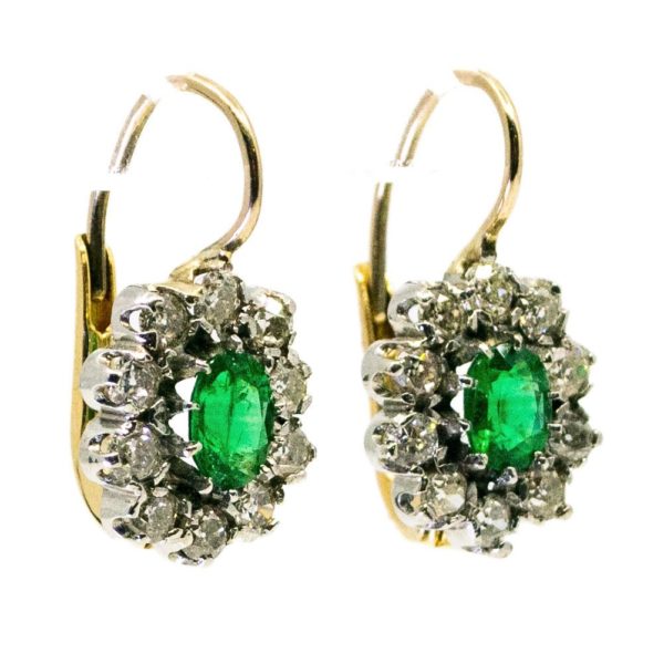 Edwardian Emerald and Diamond Earrings 3