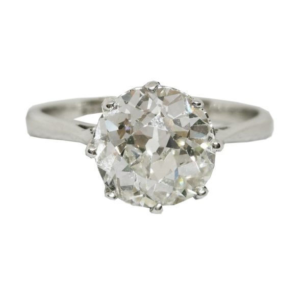 Old Cut Diamond Solitaire Engagement Ring, 2.32 carats, set in 18ct white gold