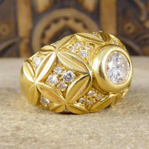 Vintage Diamond set Chunky French Cocktail Ring