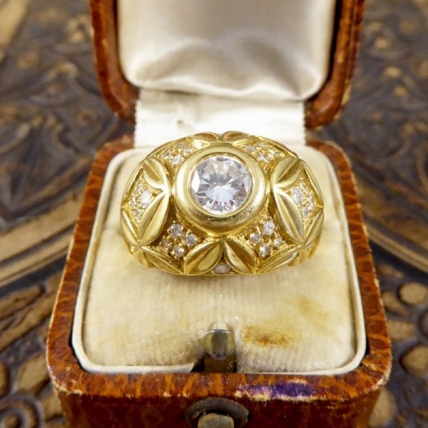 Vintage Diamond set Chunky French Cocktail Ring