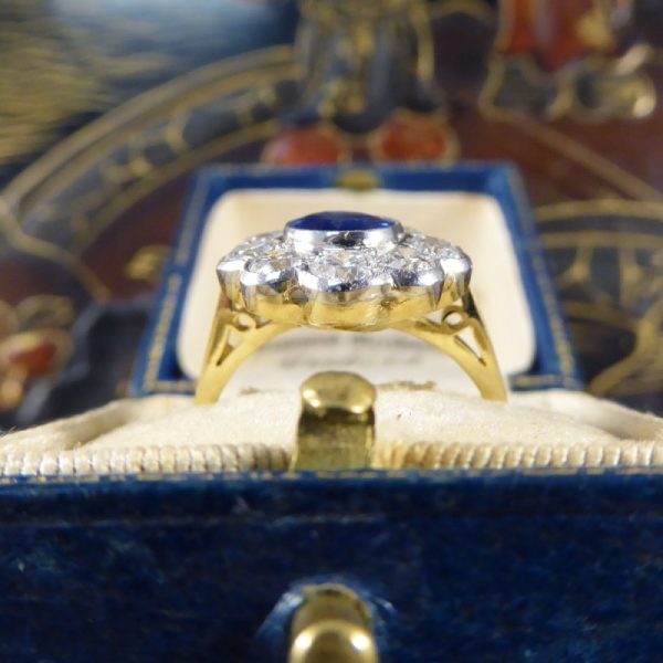 1.35ct Sapphire and Round Brilliant Cut Diamond Ring, 18ct Gold