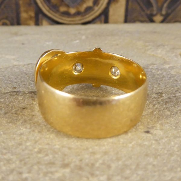 Antique Victorian Diamond Set Buckle Ring