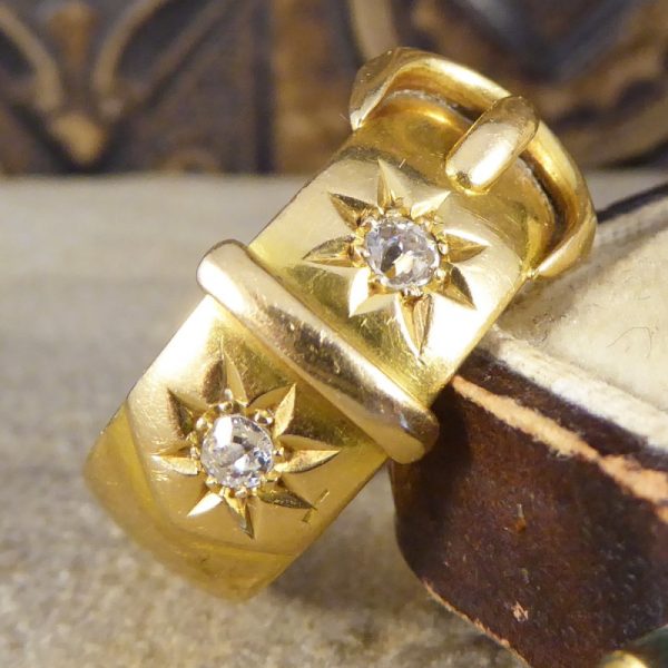 Antique Victorian Diamond Set Buckle Ring