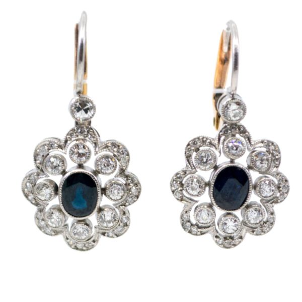 Vintage Style Sapphire and Diamond Earrings - Jewellery Discovery